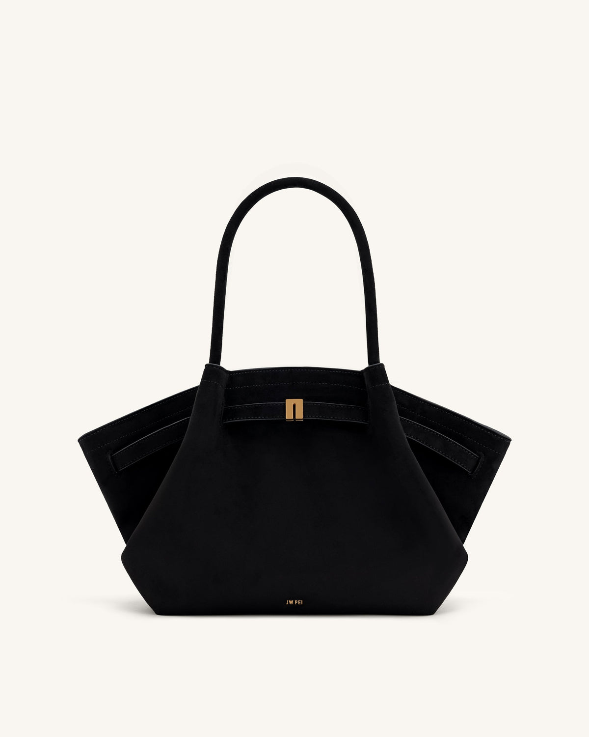Optew Hana Medium Faux Suede Tote Bag - Black