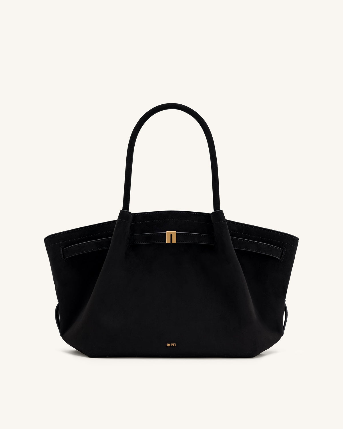 Optew Hana Medium Faux Suede Tote Bag - Black
