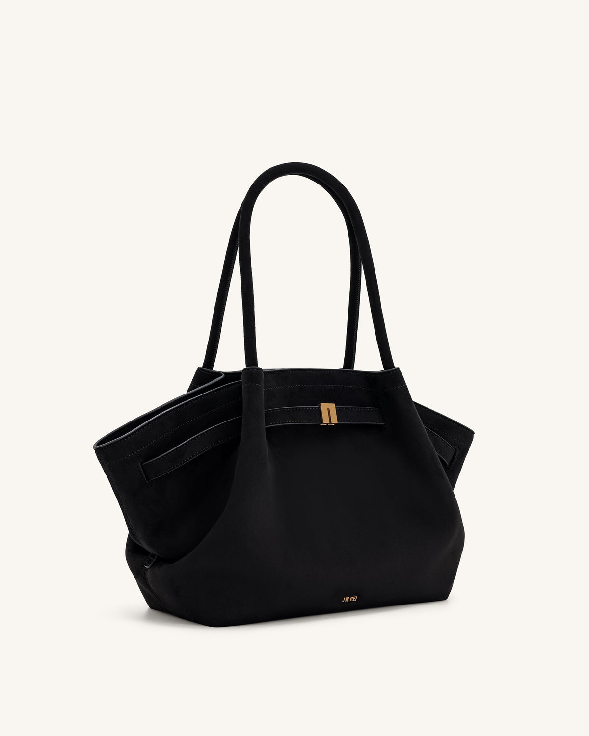 Optew Hana Medium Faux Suede Tote Bag - Black