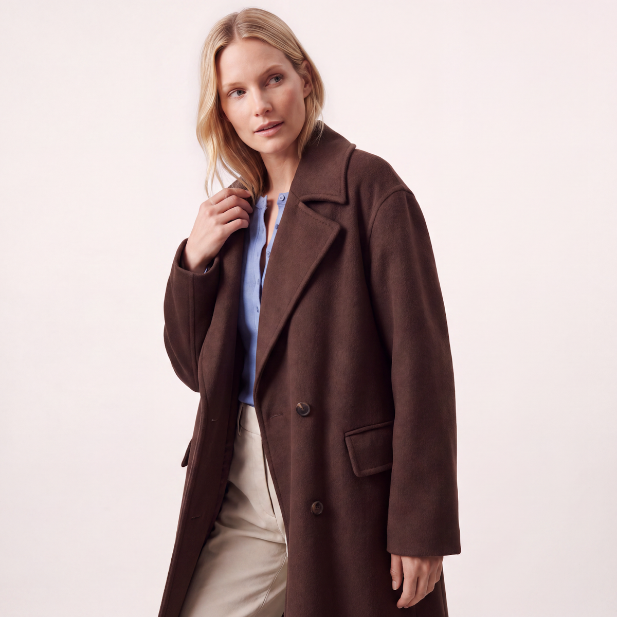 Piccadilly Relaxed Wool-Cashmere Ankle-Length Coat - Chocolate Brown