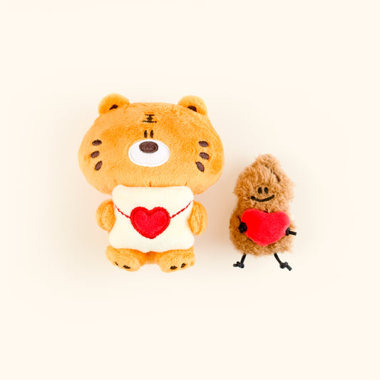 Fickle Plan - Tiger Peanut And Red Heart Bag Charm