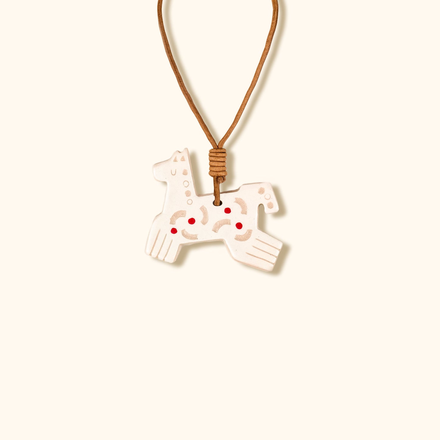 Her Market - Infinity Love Pattern Creamy Symbolic Ceramic Horse Charm