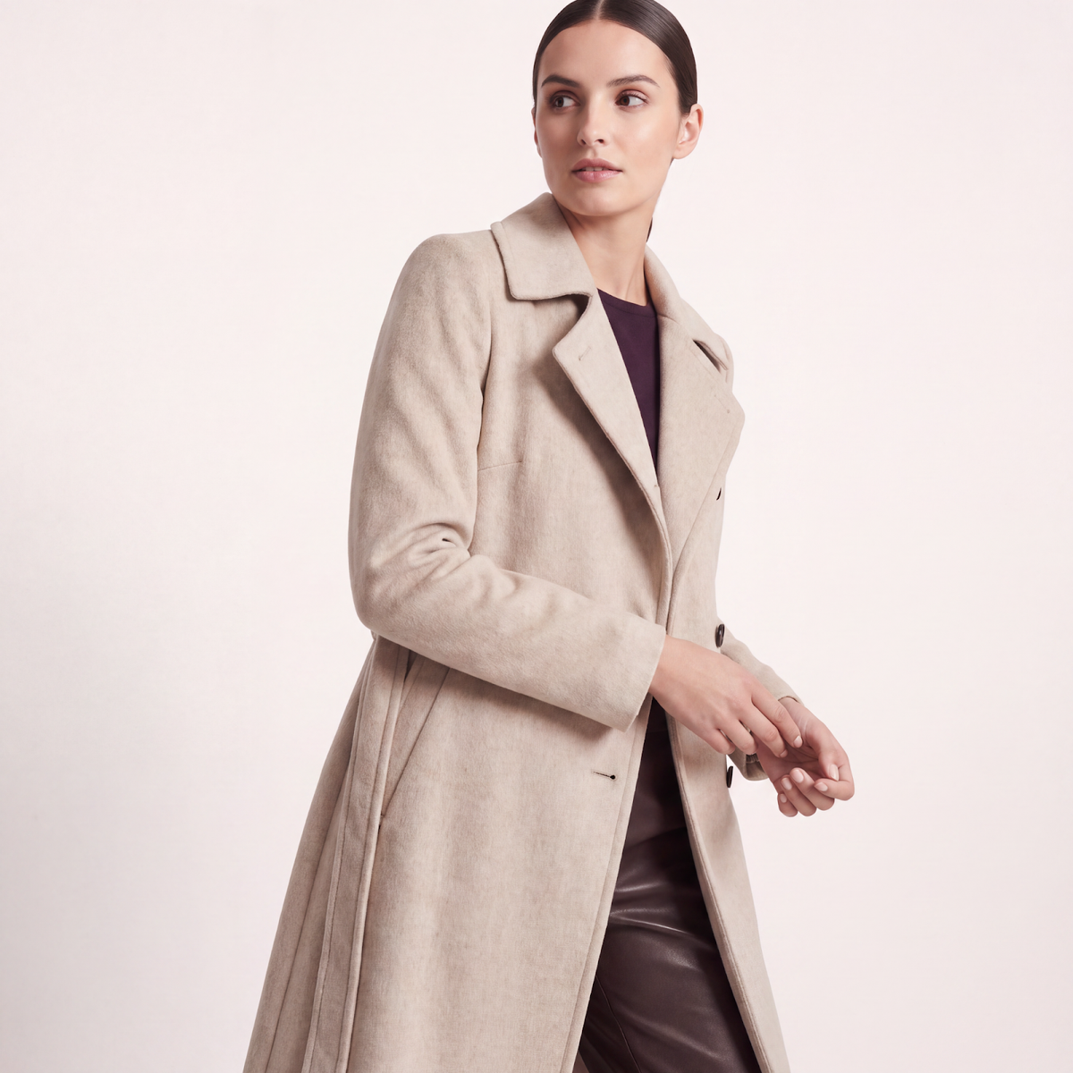 Marylebone Wool & Cashmere Blend Lined Double-Breasted Coat - Oatmeal