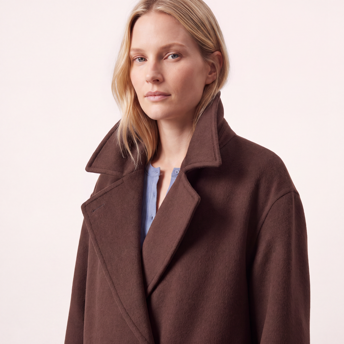 Piccadilly Relaxed Wool-Cashmere Ankle-Length Coat - Chocolate Brown