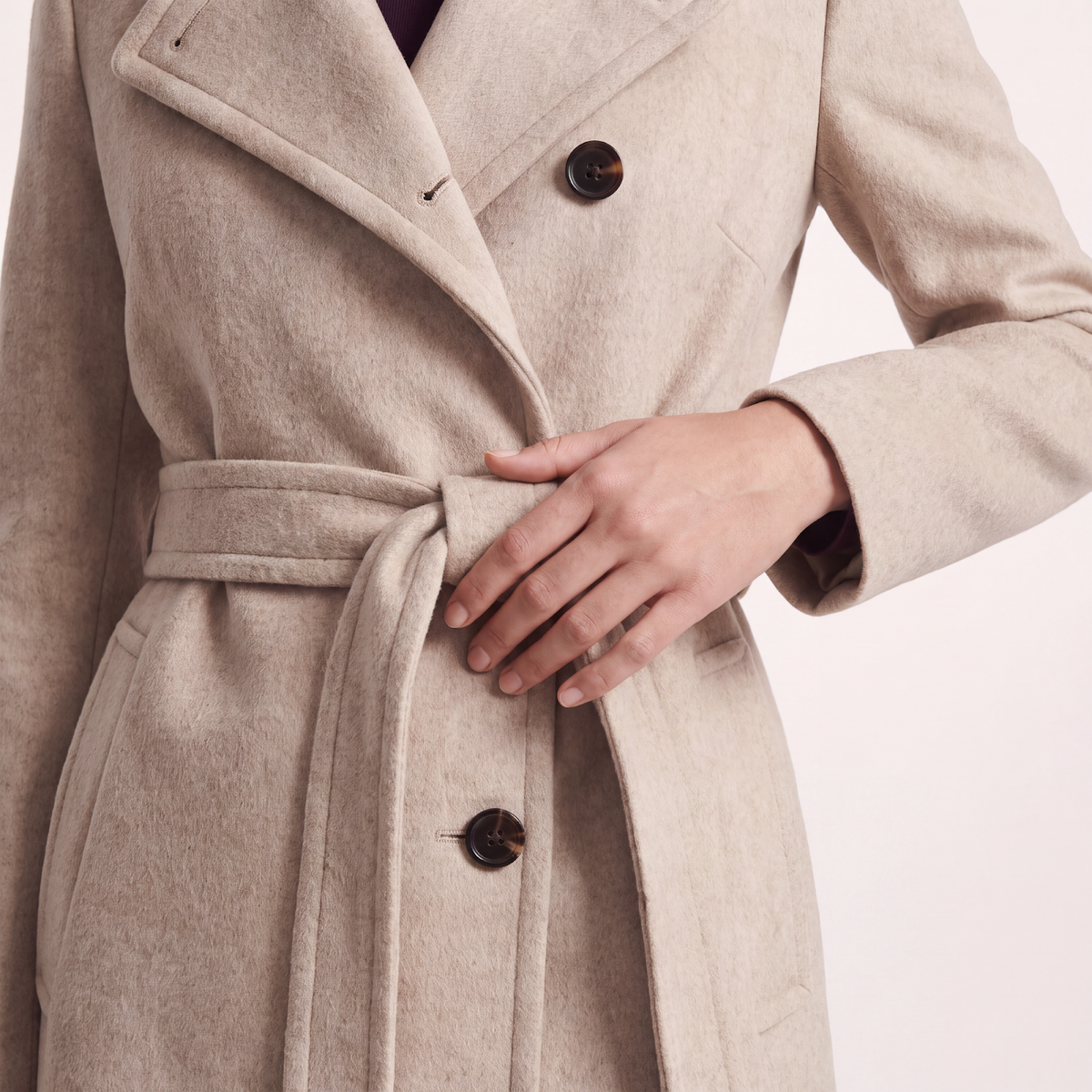Marylebone Wool & Cashmere Blend Lined Double-Breasted Coat - Oatmeal