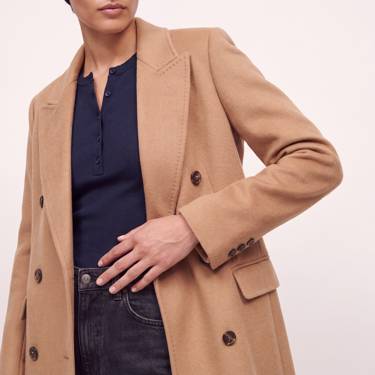 Noir Signature 100% Cashmere Full-Length Tailored Coat - Camel