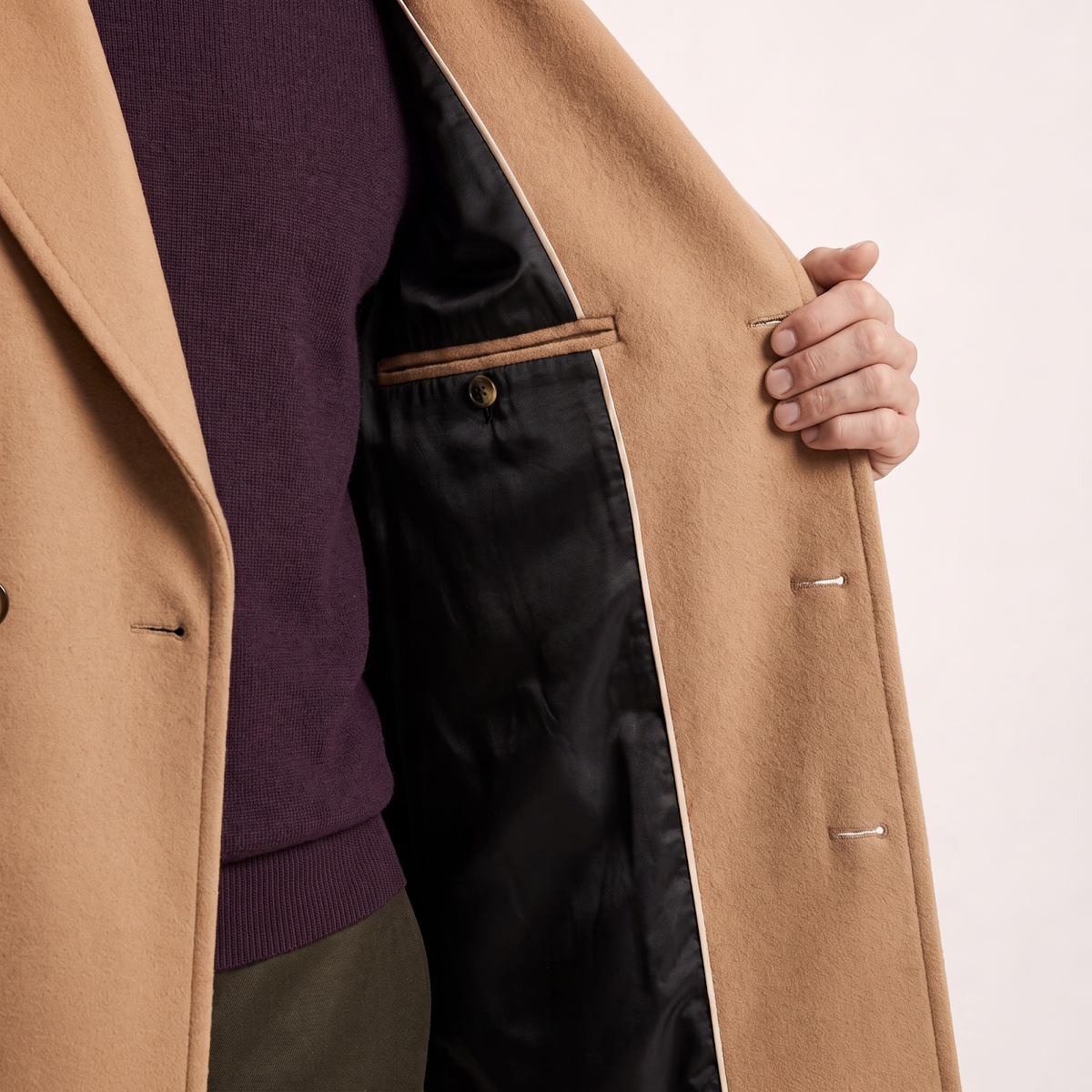 Savile 100% Italian Cashmere Belted Coat - Camel
