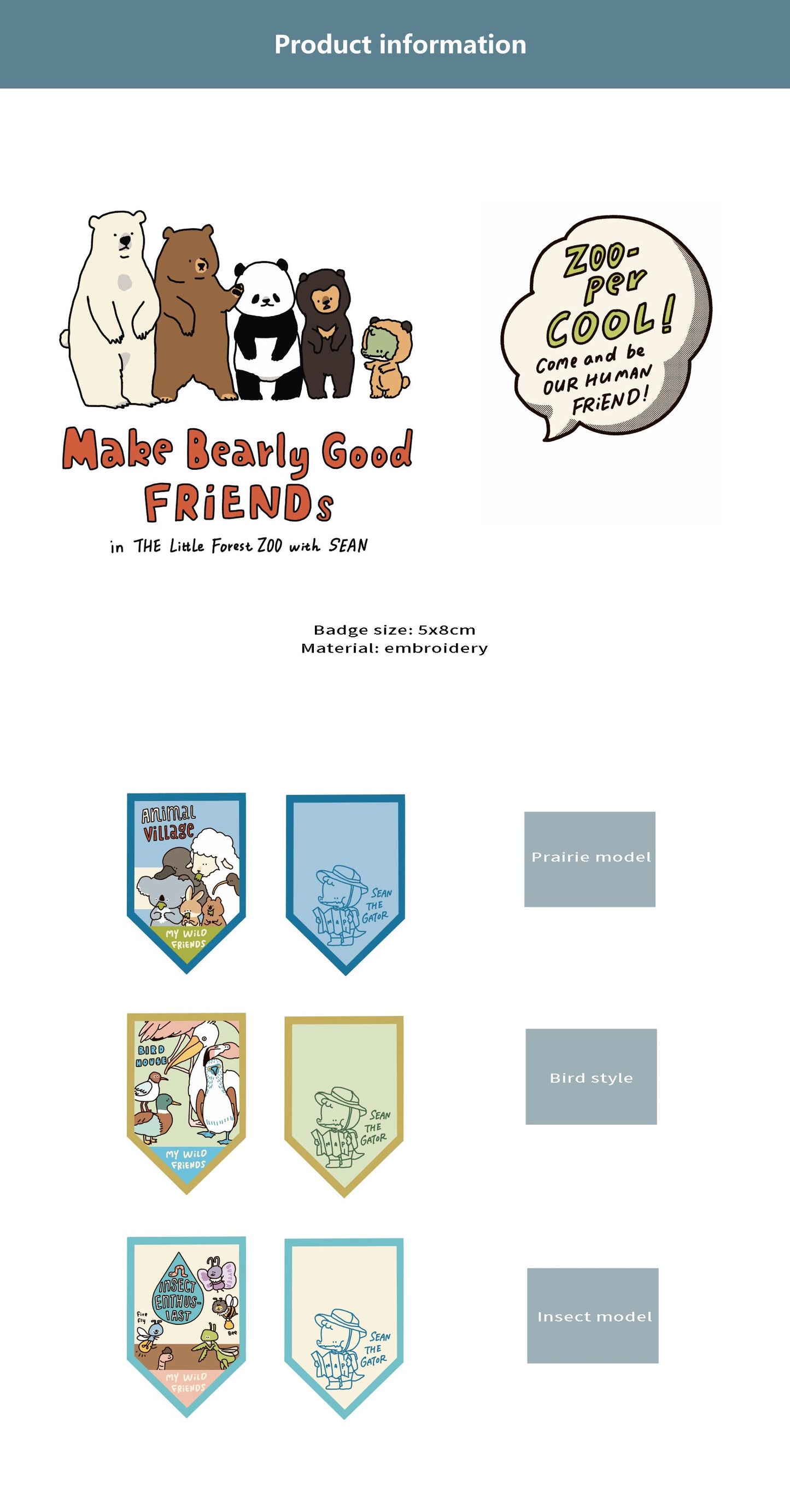 A Gator Life - Bird Insect Embroidery Brooch Badge