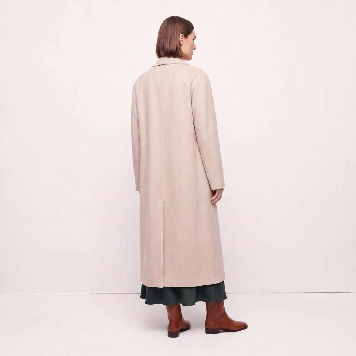 Piccadilly Wool & Cashmere Ankle-Length Relaxed Coat - Oatmeal