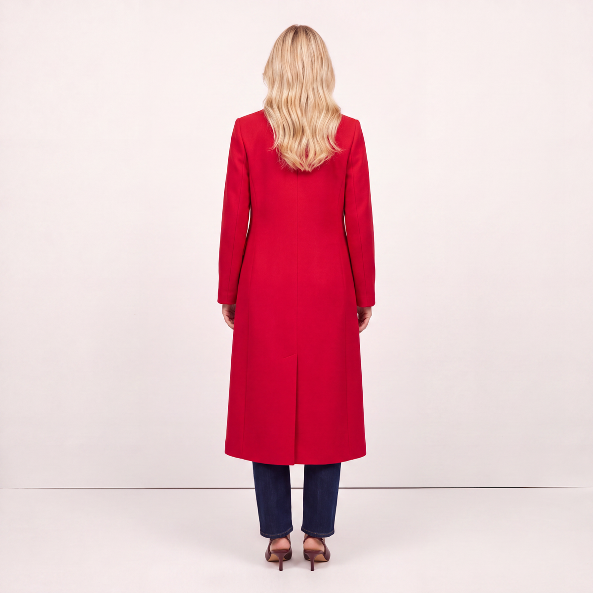 Hampstead Tailored Single-Breasted Wool Coat - Red