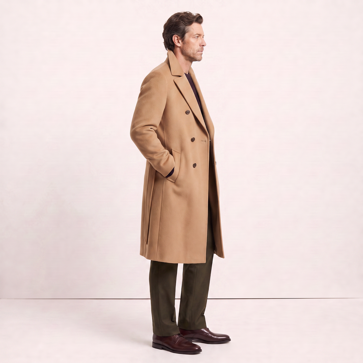 Savile 100% Italian Cashmere Belted Coat - Camel