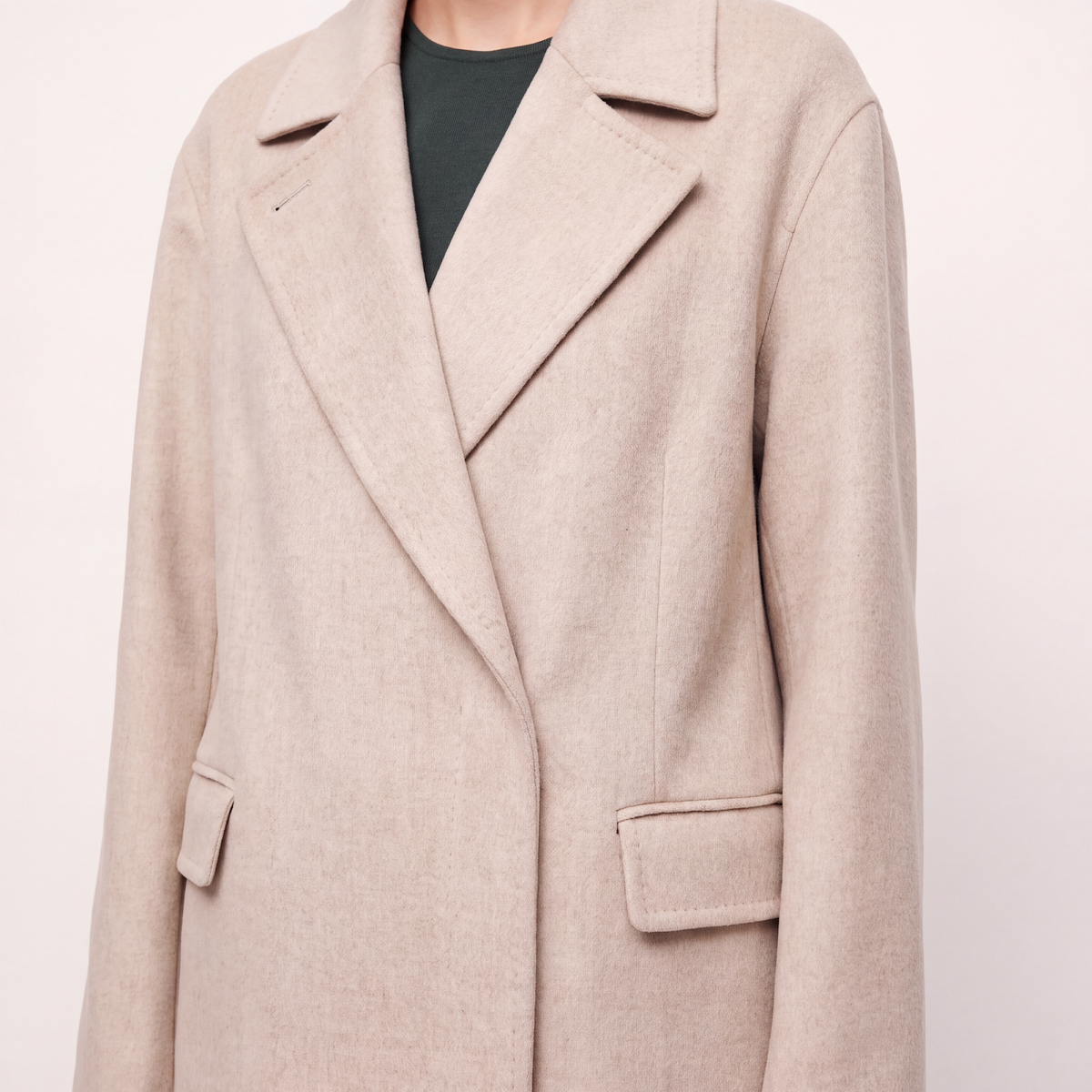 Piccadilly Wool & Cashmere Ankle-Length Relaxed Coat - Oatmeal