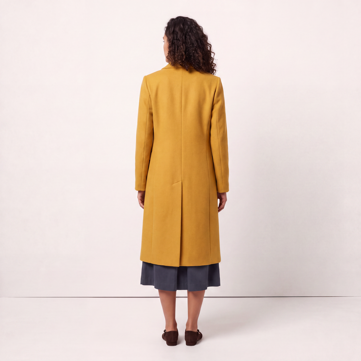 Hampstead 100% Pure Virgin Wool Tailored Single-Breasted Coat - Mustard
