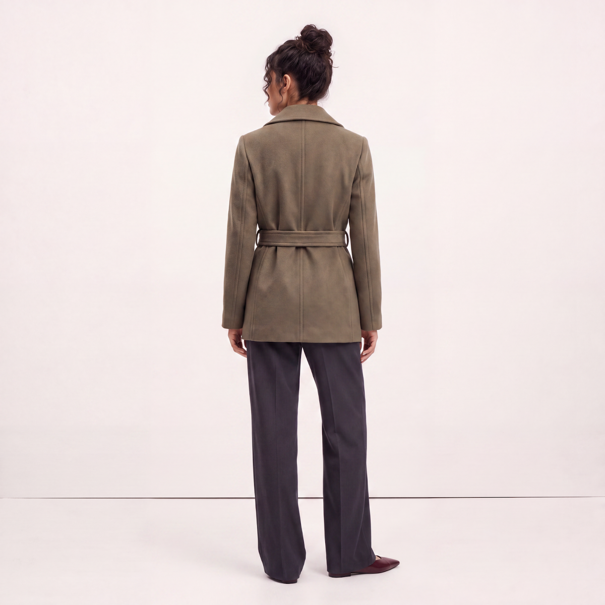 Shoreditch Wool & Cashmere Short Coat with Belt