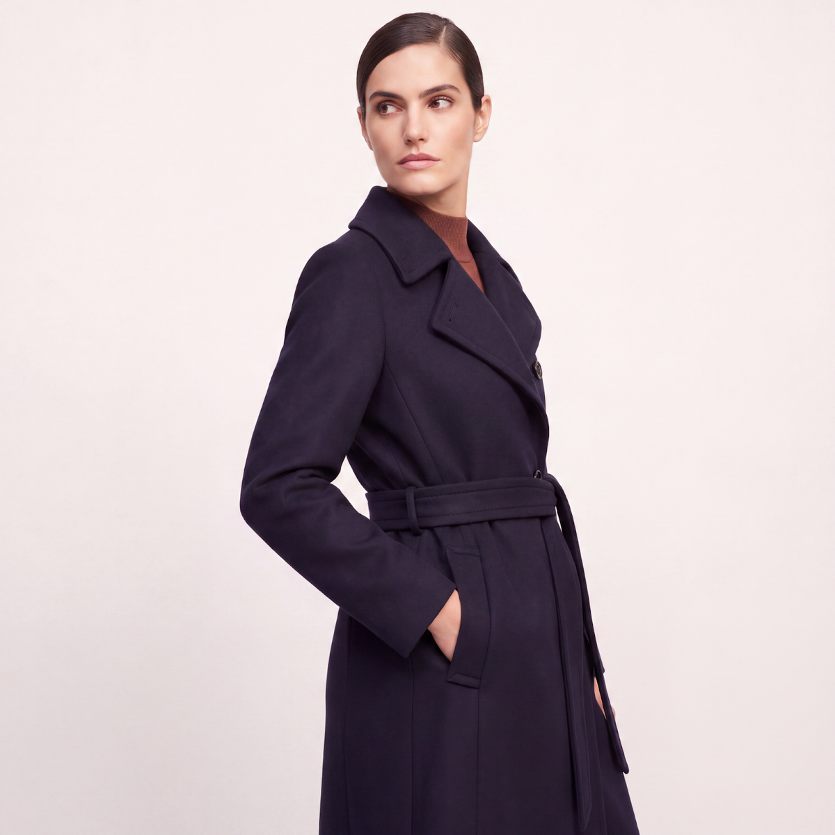 Marylebone Double-Breasted Wool-Cashmere Coat - Navy