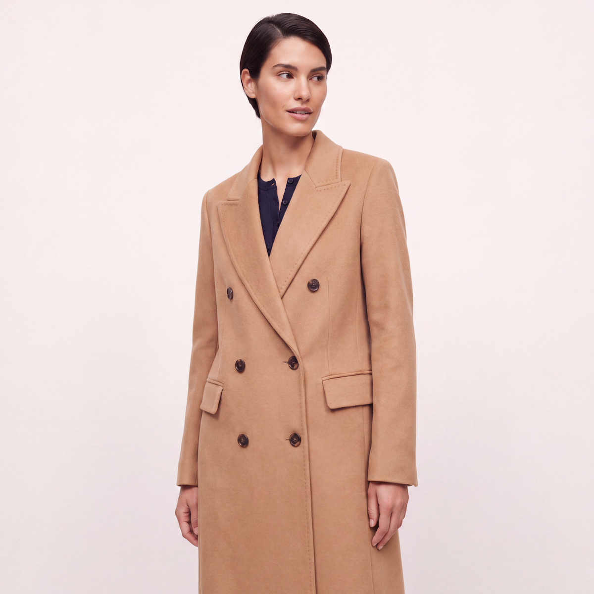 Noir Signature 100% Cashmere Full-Length Tailored Coat - Camel