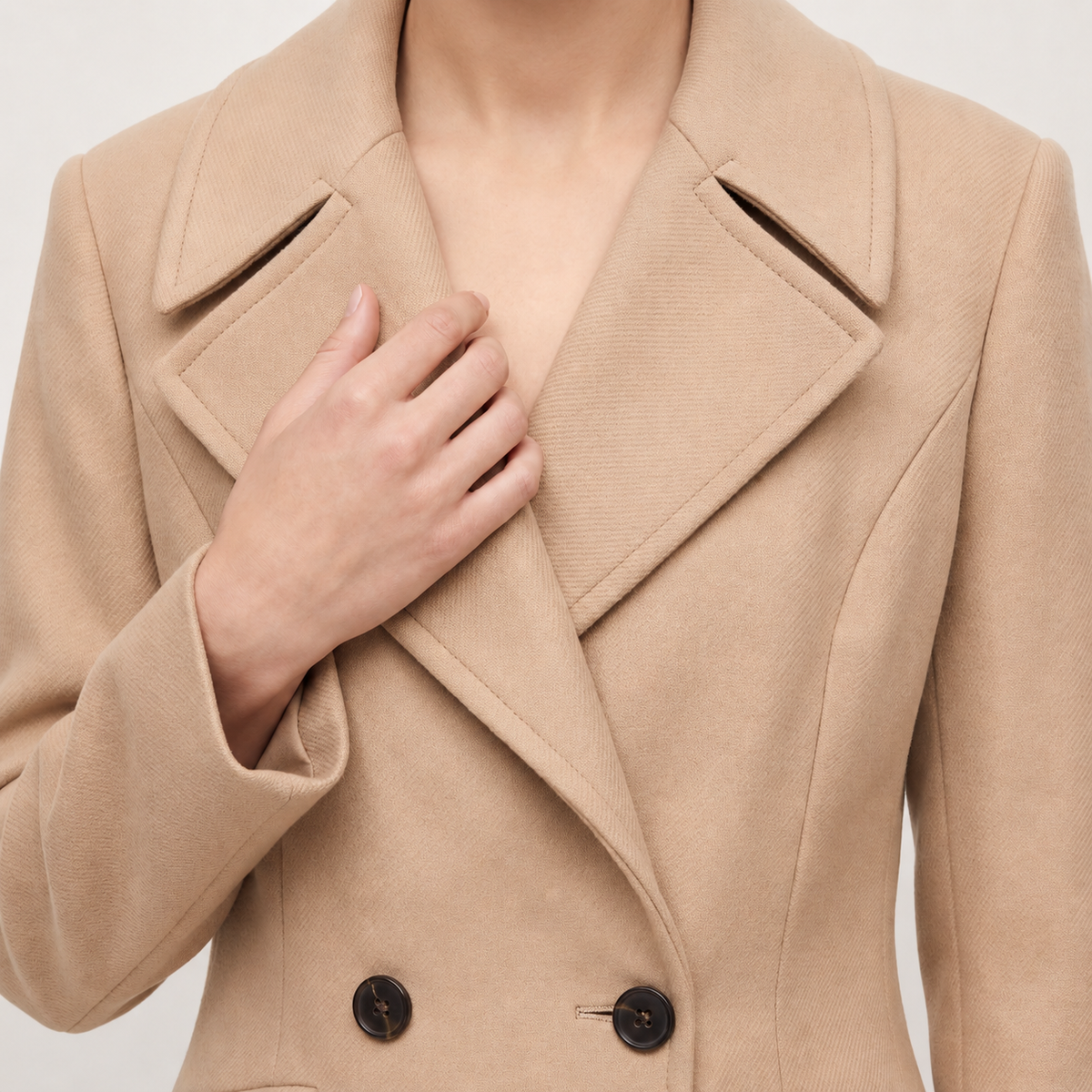 Pleated A-Line Maxi Coat in Luxury Wool Blend