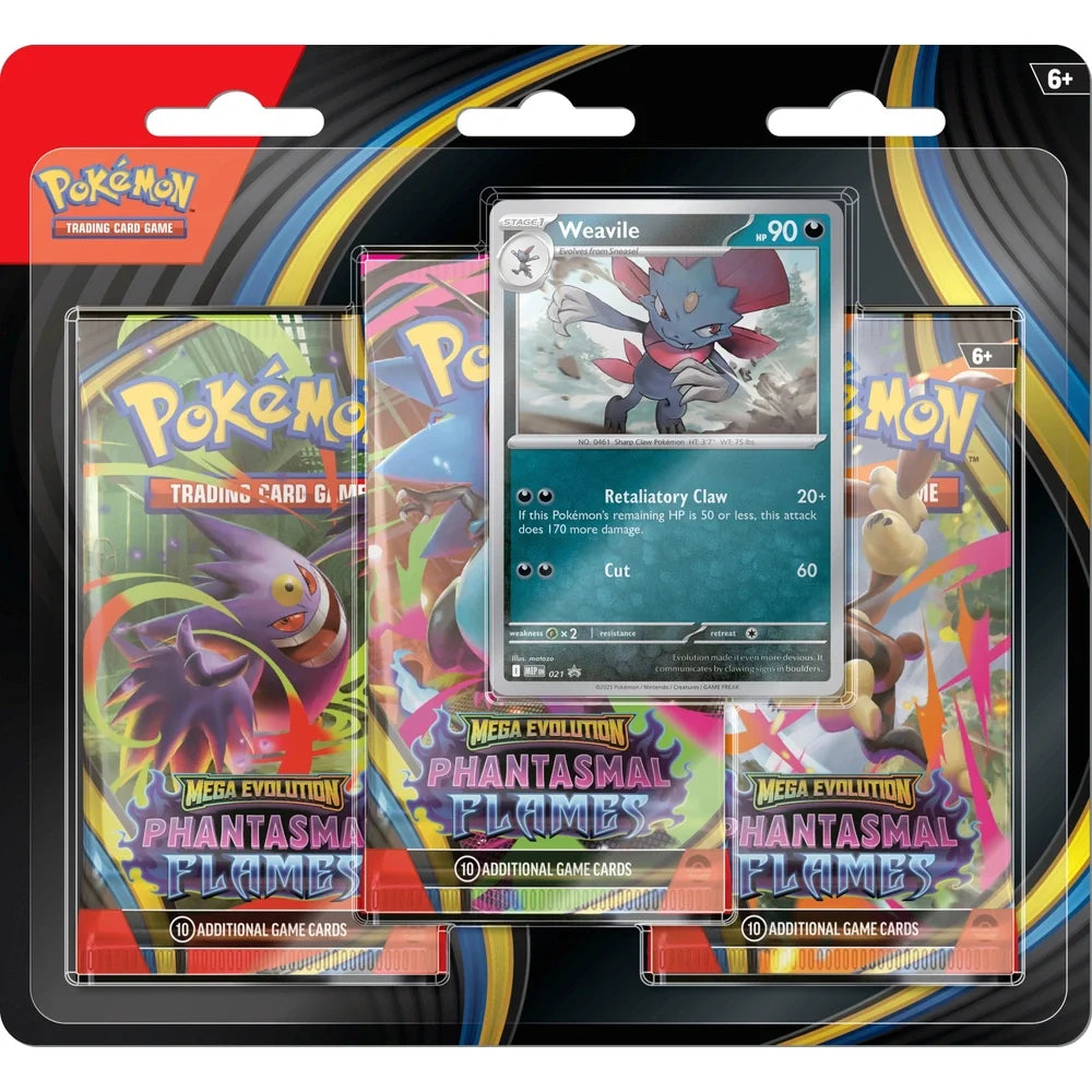 Pokémon TCG – Mega Evolution – Phantasmal Flames 3-Pack Booster Blister