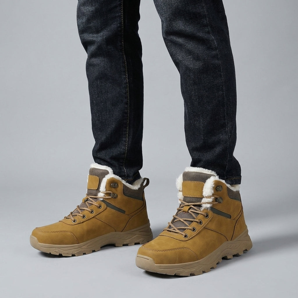 Optew Men’s Winter Leather Boots