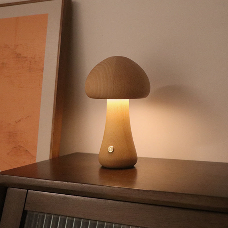 Wooden Vintage Mushroom Table Lamp | Premium Quality