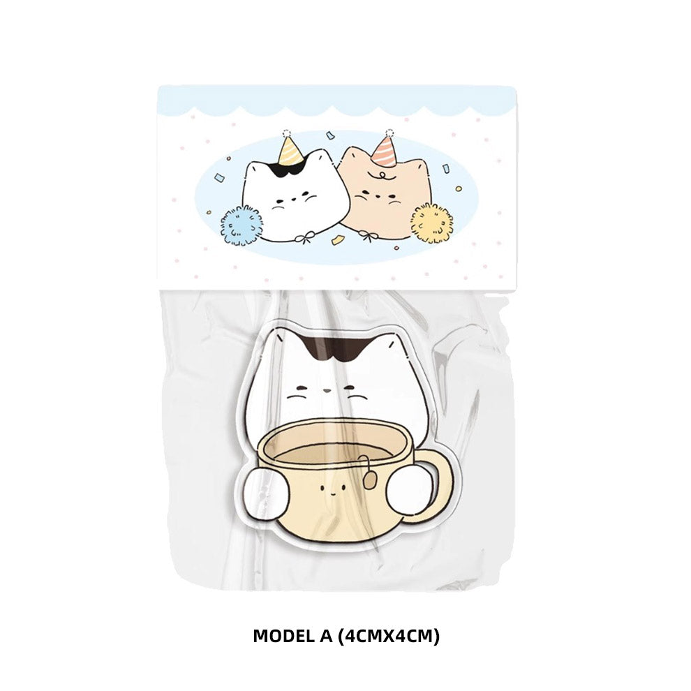 Hello Cat - Learning & Coffee Acrylic Binder Clip