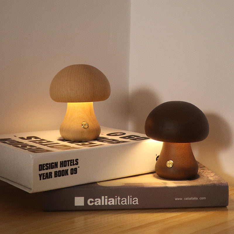 Wooden Vintage Mushroom Table Lamp | Premium Quality