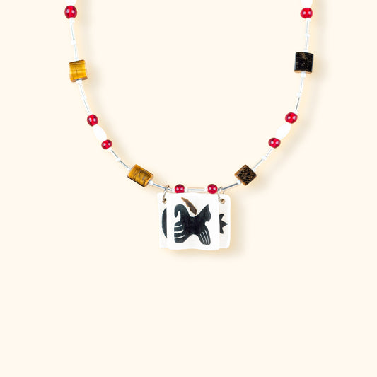 Her Market - Story Keeper Black Horse Ceramic Necklace