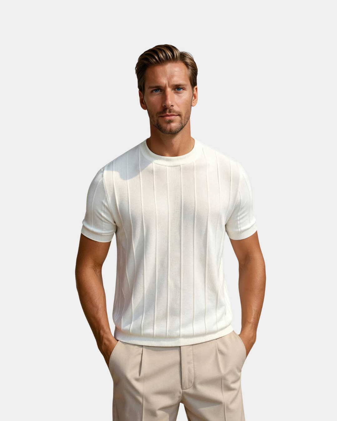 Optew Men’s Ribbed Short Sleeve Shirt