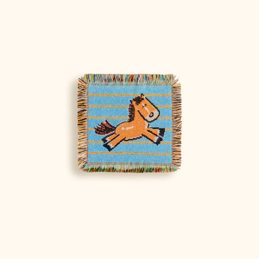 Fickle Plan - Galloping Horse Woven Tapestry Coaster