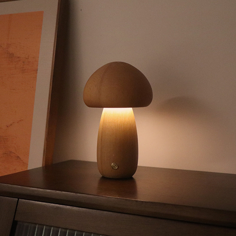 Wooden Vintage Mushroom Table Lamp | Premium Quality