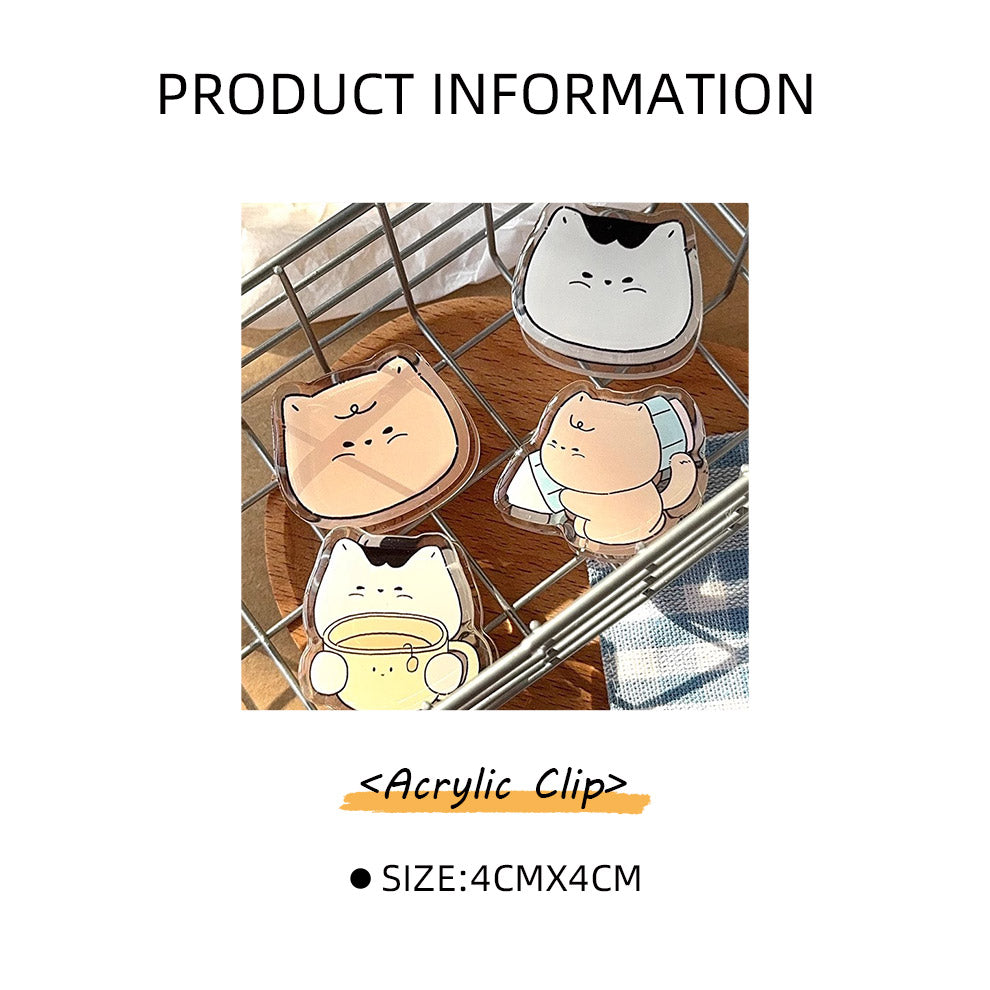 Hello Cat - Learning & Coffee Acrylic Binder Clip