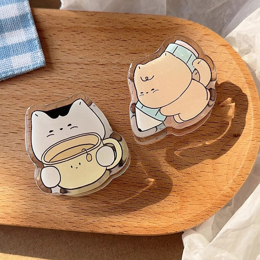 Hello Cat - Learning & Coffee Acrylic Binder Clip