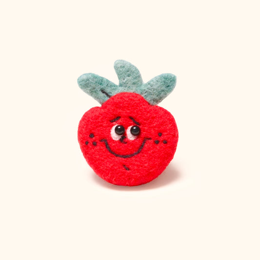 NINIGOGO - Strawberry Needle Felted Brooch