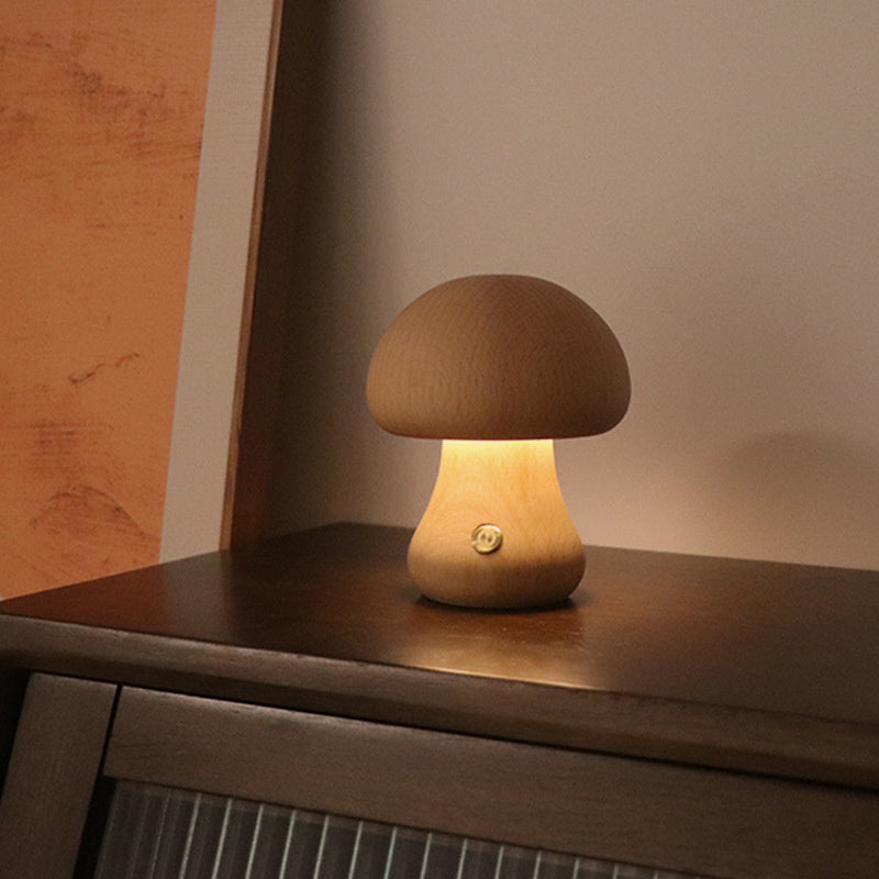 Wooden Vintage Mushroom Table Lamp | Premium Quality