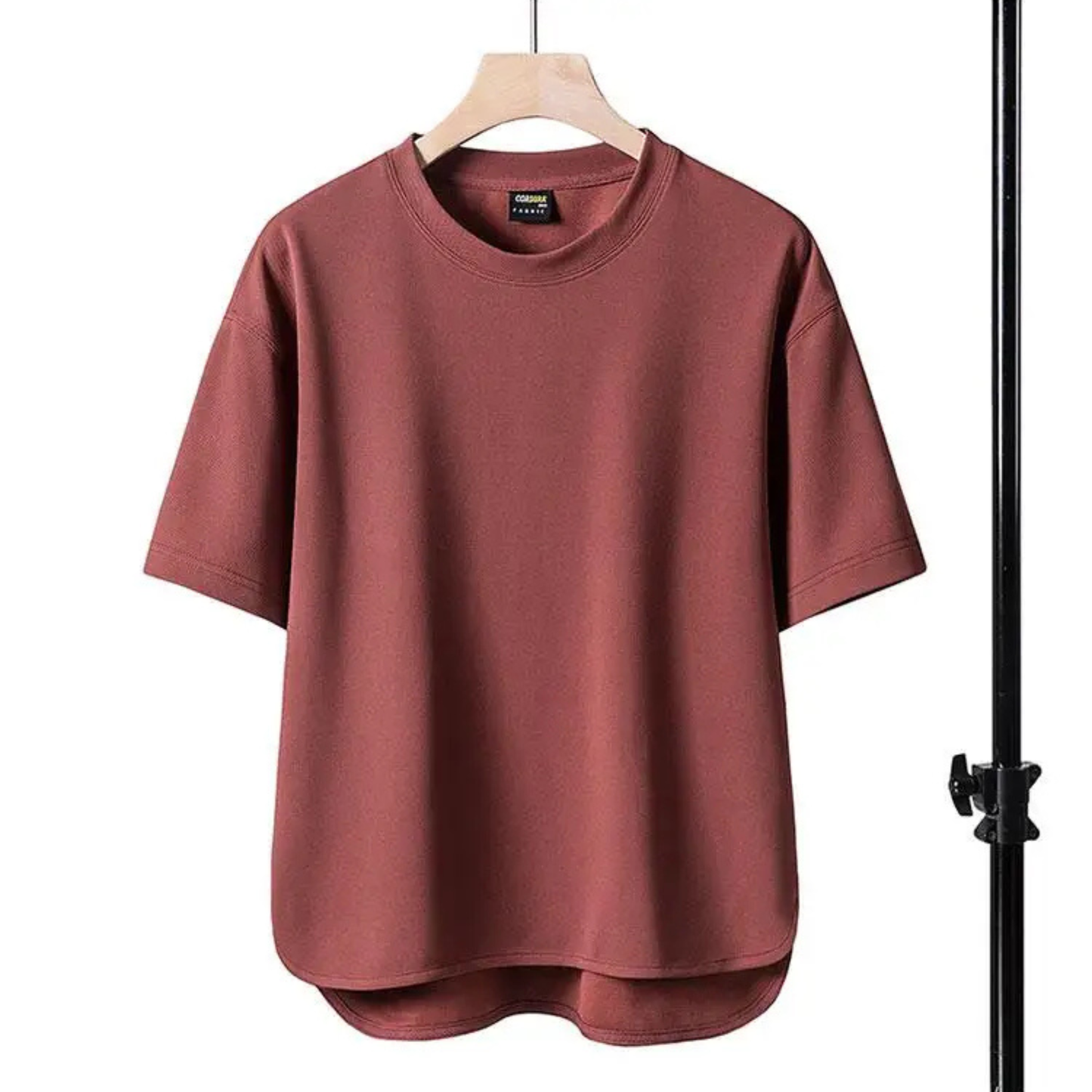 Optew Men’s Oversized Curved Hem T-Shirt