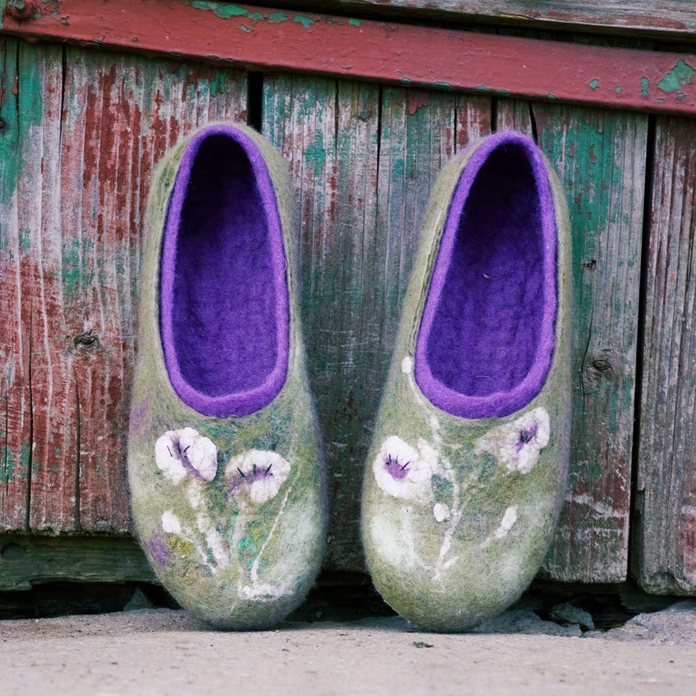 Viola 2in1 Handcrafted Wool Slippers