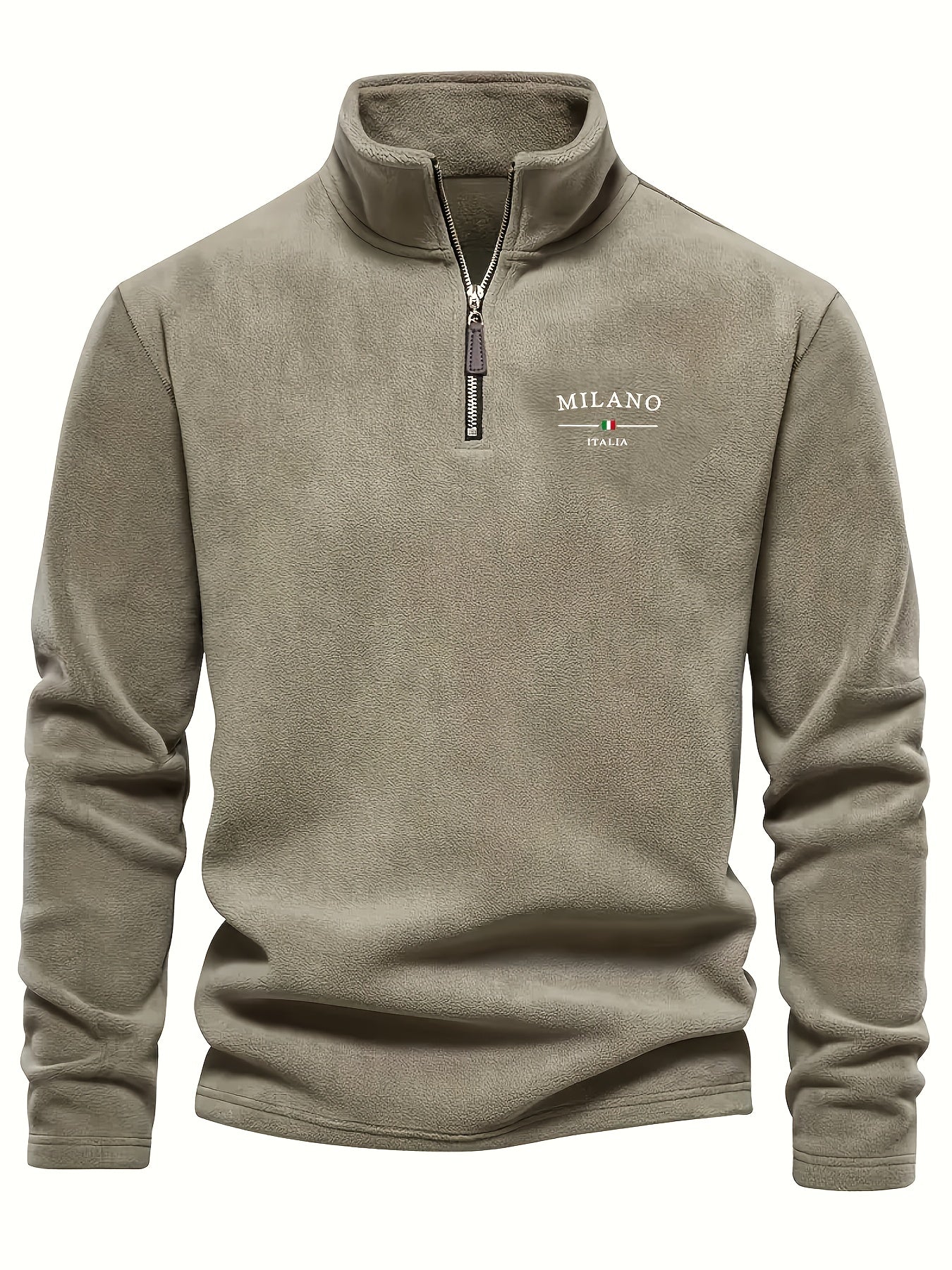 Optew Men’s Fleece Zip Henley Sweatshirt