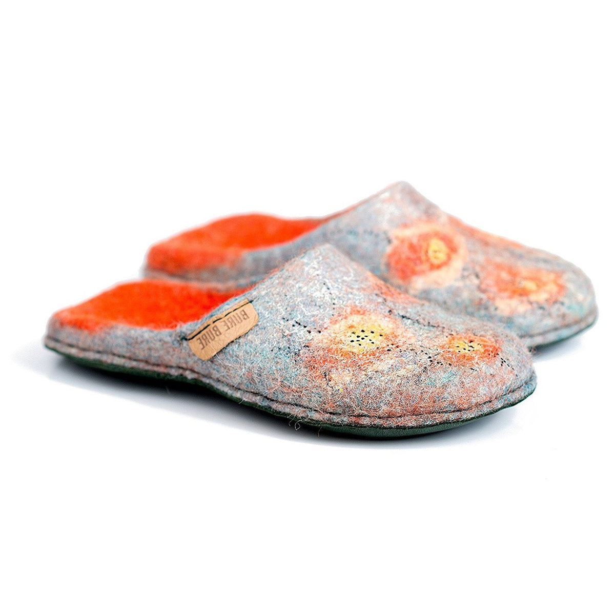 Viola Backless Felted Wool Slippers