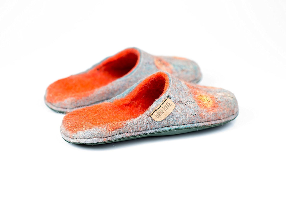 Viola Backless Felted Wool Slippers