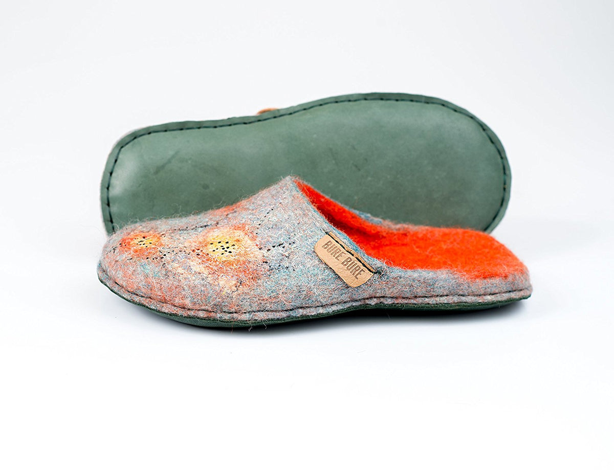Viola Backless Felted Wool Slippers