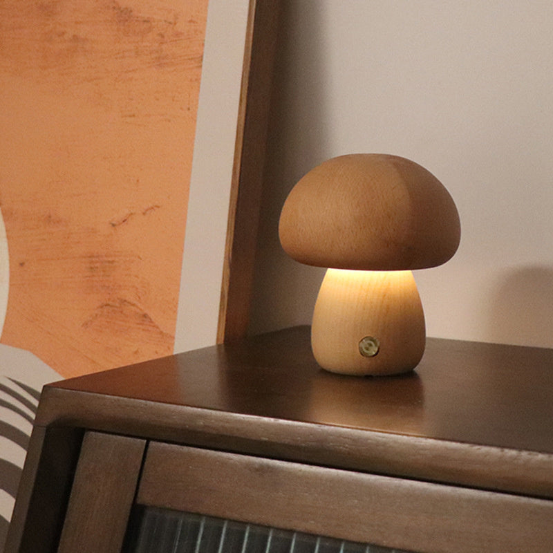 Wooden Vintage Mushroom Table Lamp | Premium Quality