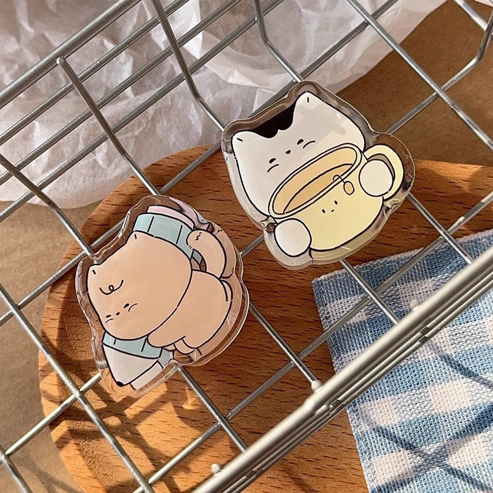 Hello Cat - Learning & Coffee Acrylic Binder Clip