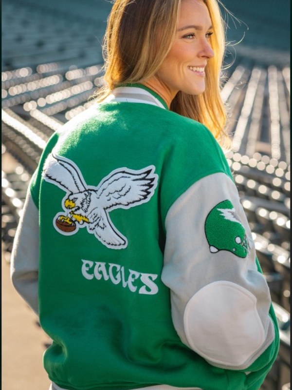 90s Eagles Wool Letterman Jacket