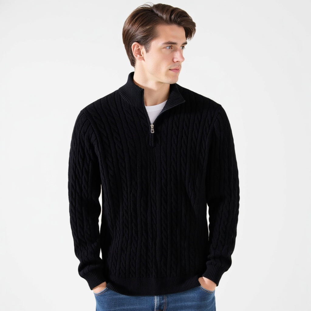 Optew Men’s Cable Knit Half-Zip Sweater Pack of 5