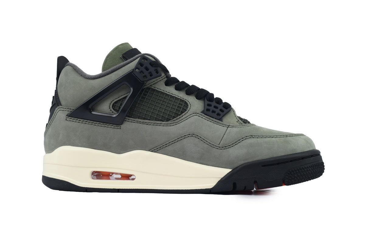 Undefeated x Air Jordan 4 Retro Green Black Hook Sneakers