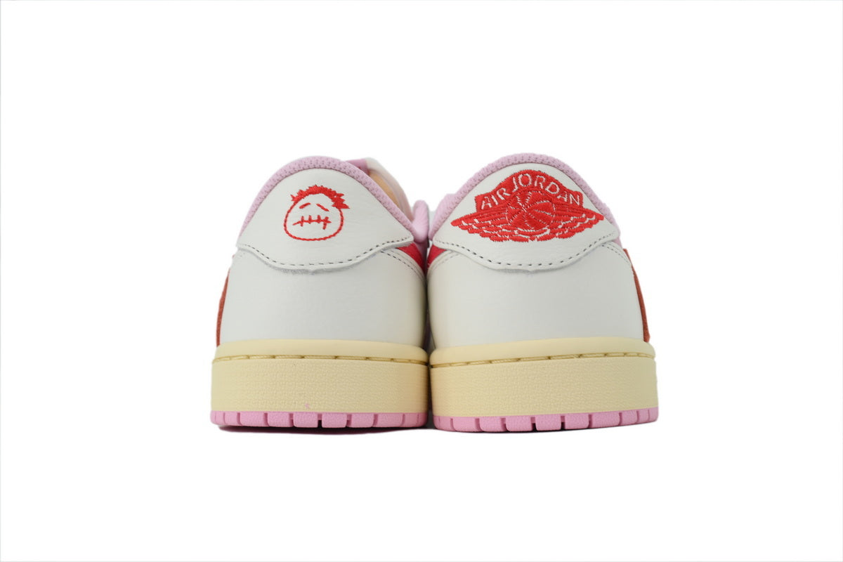 Travis Scott x Air Jordan 1 Retro Low OG 'Sail Tropical Pink' Sneakers