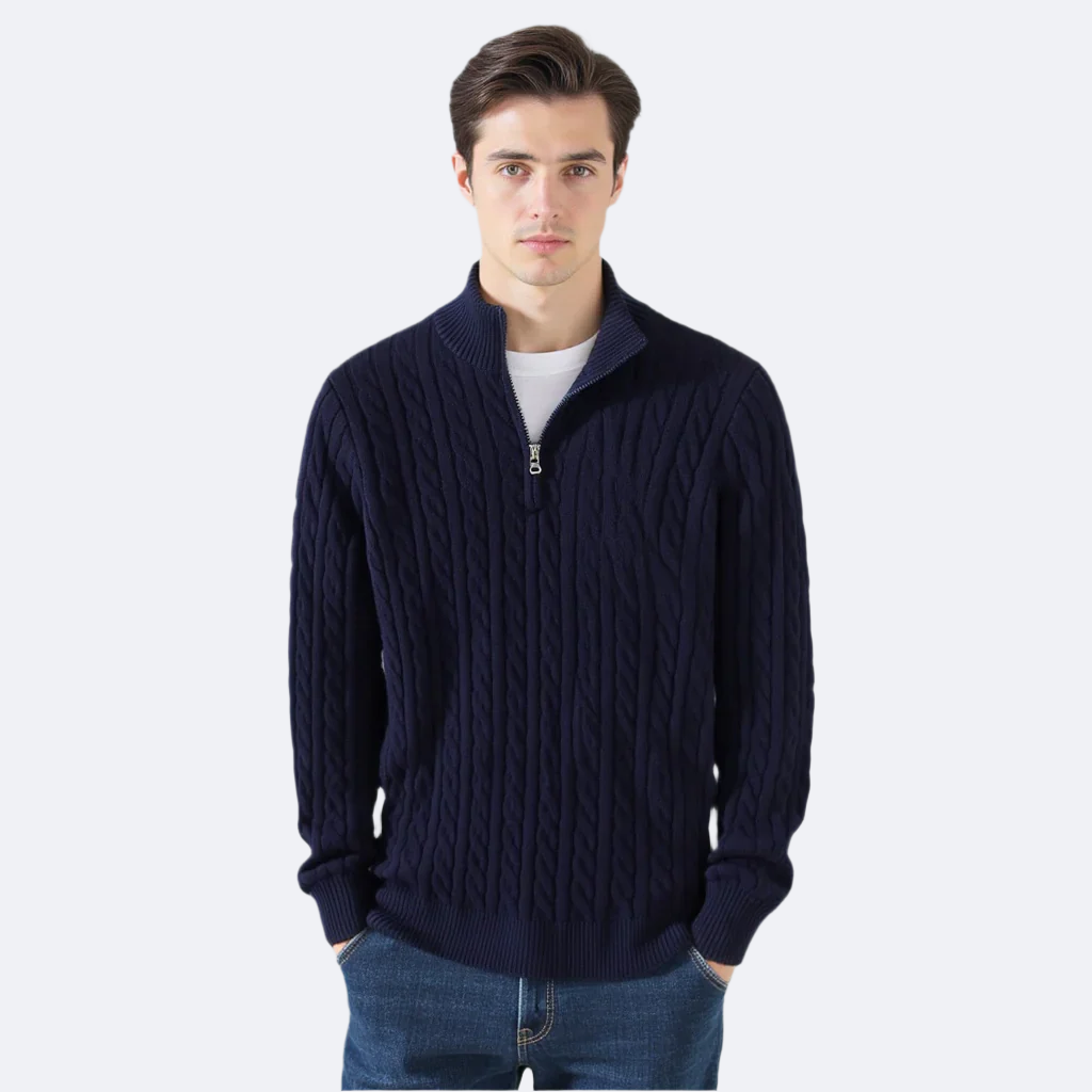 Optew Men’s Cable Knit Half-Zip Sweater Pack of 5