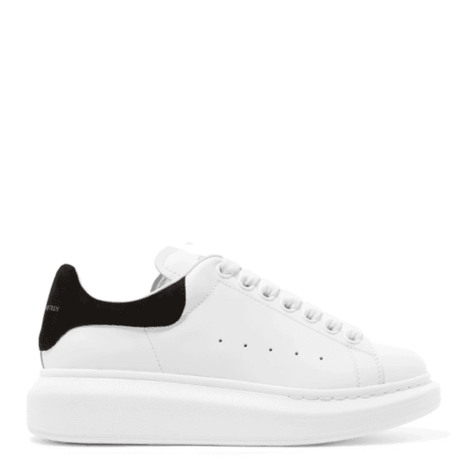 Alexander McQueen Oversized Low-Top Suede Sneakers - White/Black