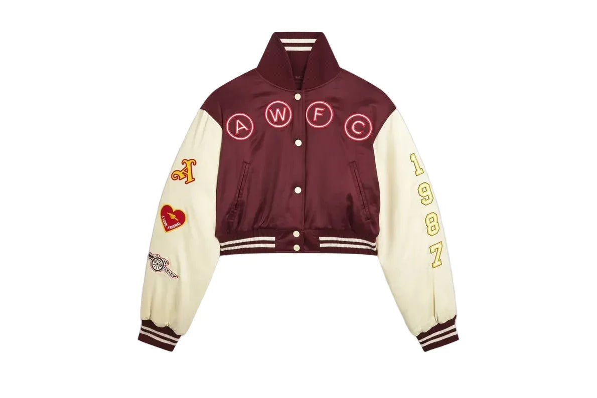 Arsenal AWFC Classics Cropped Satin Bomber Jacket