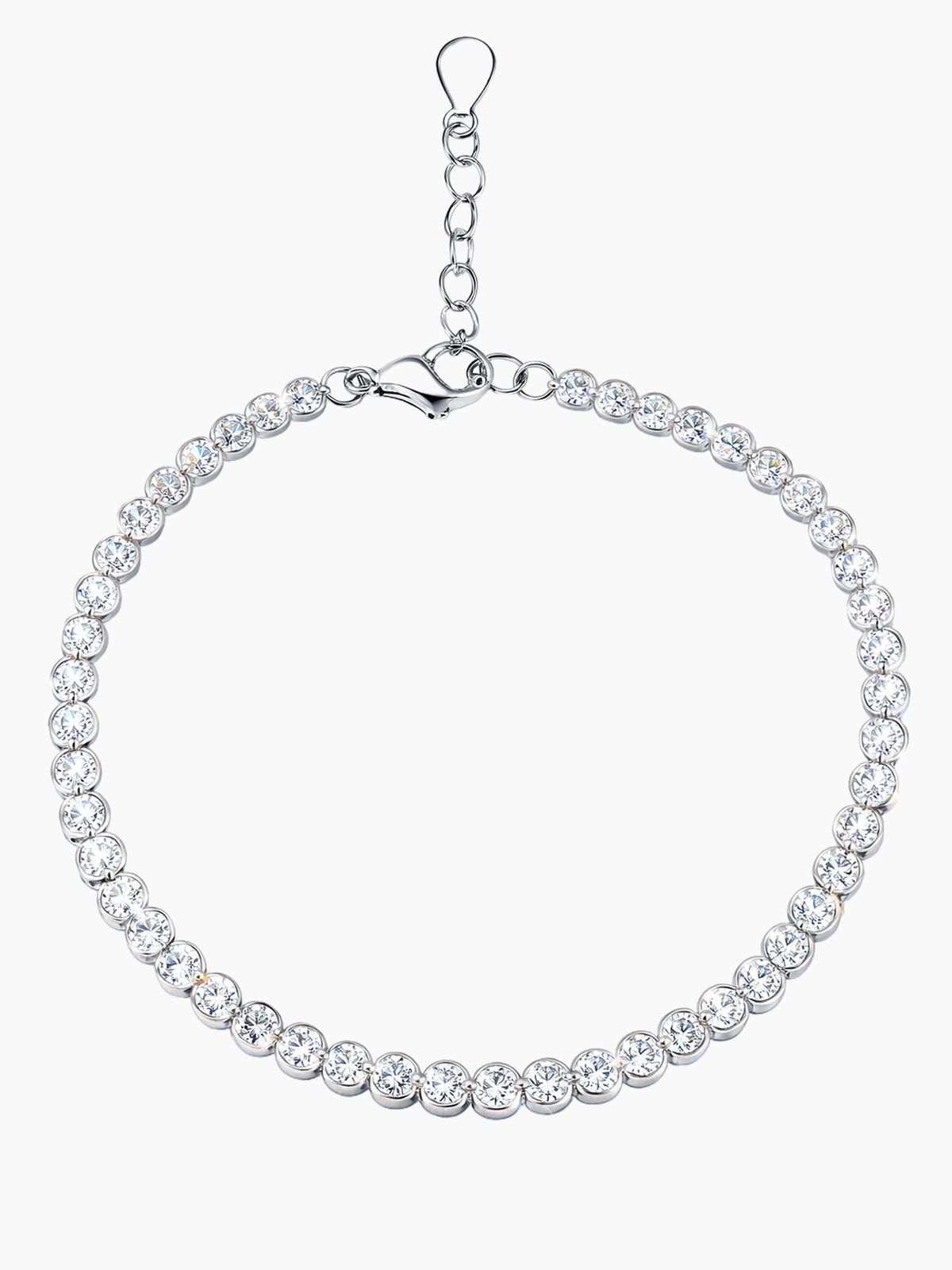 Bezel Tennis Bracelet in Sterling Silver